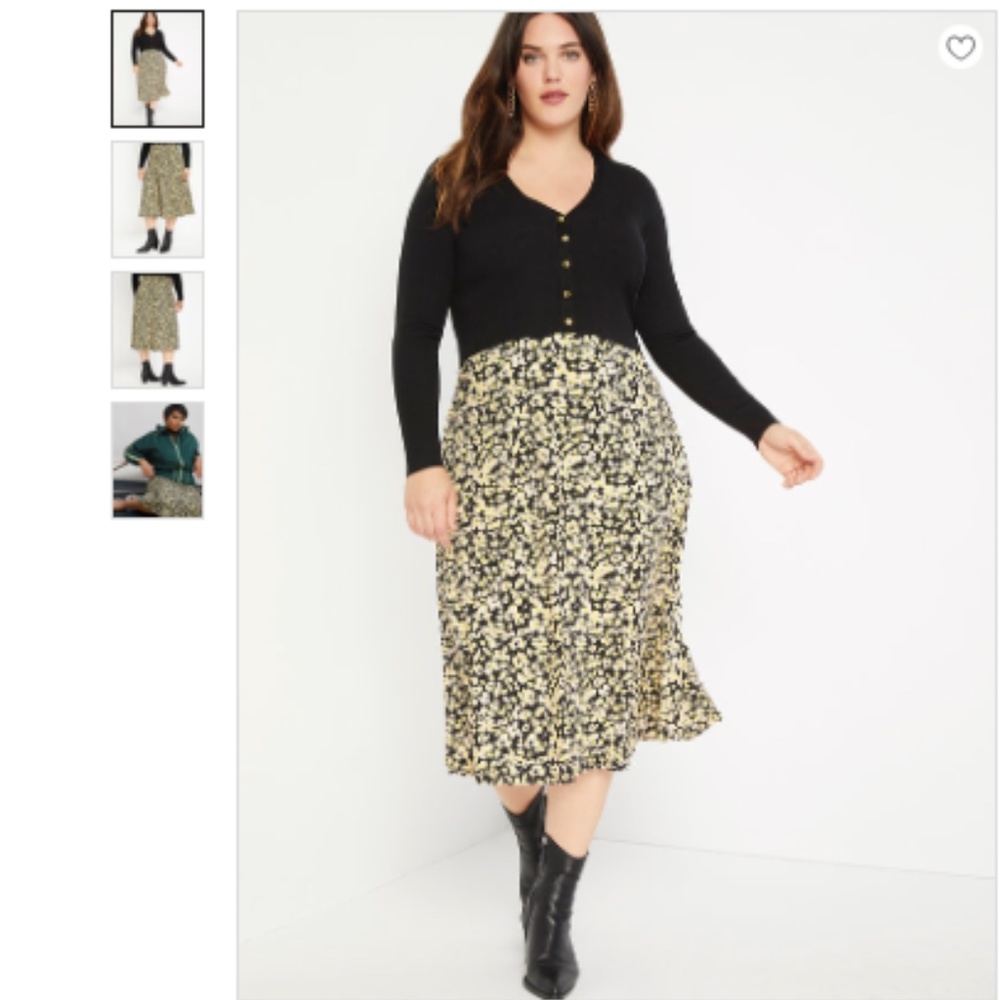 NWOT - ELOQUII BIAS CUT FLORAL SKIRT